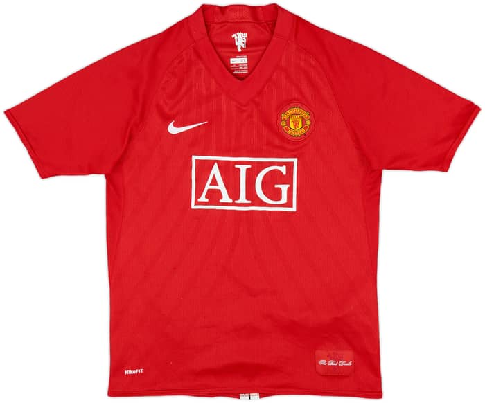 2007-09 Manchester United Home Shirt Ronaldo #7 - 8/10 - (XL.Boys)