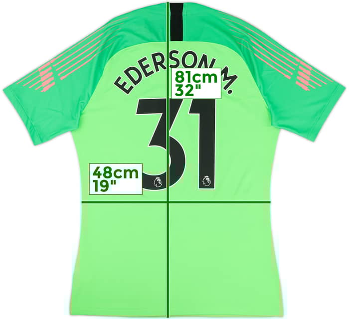 2018-19 Manchester City Authentic GK S/S Shirt Ederson M. #31 - 10/10 - (L)