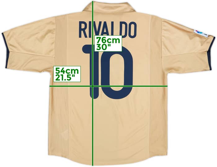 2001-03 Barcelona Away Shirt Rivaldo #10 - 8/10 - (L)
