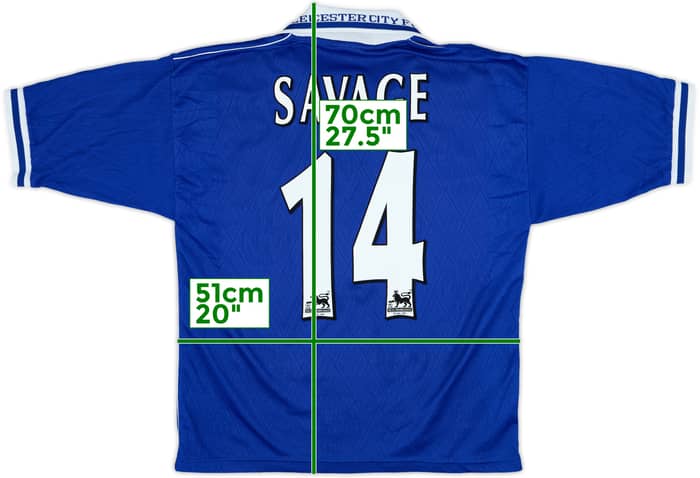 1998-00 Leicester Home Shirt Savage #14 - 8/10 - (M)