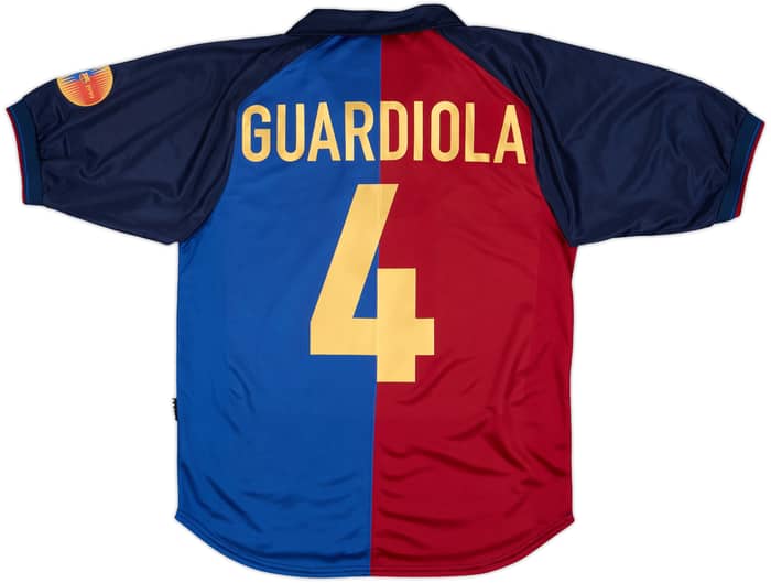 1999-00 Barcelona Centenary Home Shirt Guardiola #4 - 9/10 - (S)