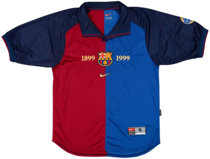 1999-00 Barcelona Centenary Home Shirt Guardiola #4 - 9/10 - (S)
