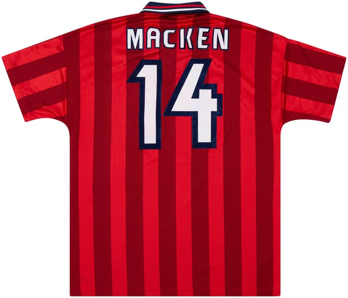 1997 England FIFA World Youth Championship Match Issue Away Shirt Macken #14