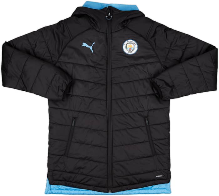 2018-19 Manchester City Puma Hooded Padded Bench Coat - 10/10 - (S)