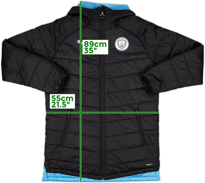 2018-19 Manchester City Puma Hooded Padded Bench Coat - 10/10 - (S)