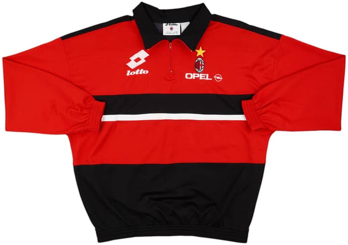 1994-95 AC Milan Lotto 1/4 Zip Drill Top - 8/10 - (XL)