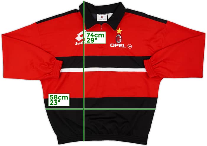 1994-95 AC Milan Lotto 1/4 Zip Drill Top - 8/10 - (XL)