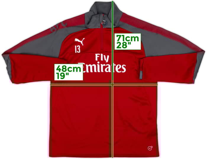 2017-18 Arsenal Player Issue Puma 1/4 Zip Drill Top #13 - 8/10 - (L.Boys)