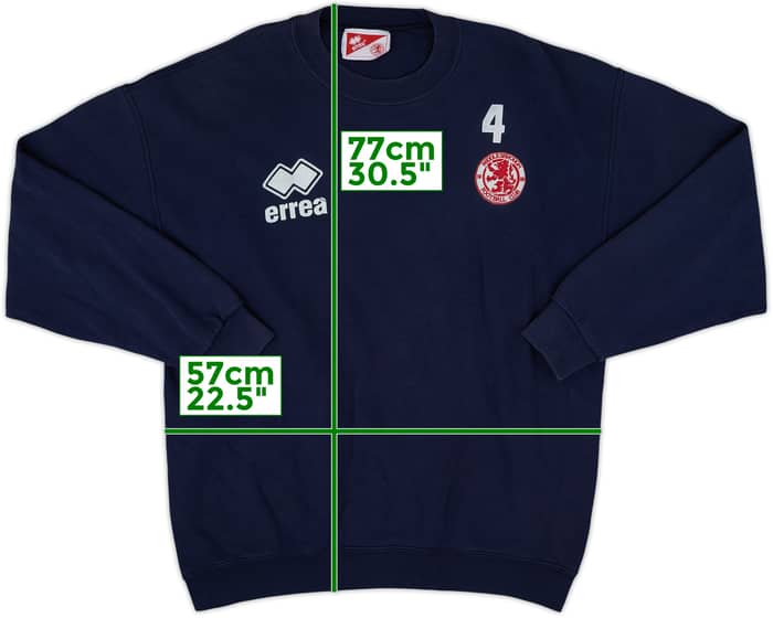 1996-97 Middlesbrough Errea Player Issue Sweat Top #4 - 6/10 - (XXL)
