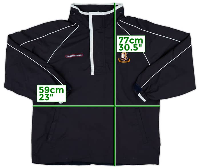 2005-06 Bradford City Surridge 1/4 Zip Rain Jacket - 8/10 - (S)