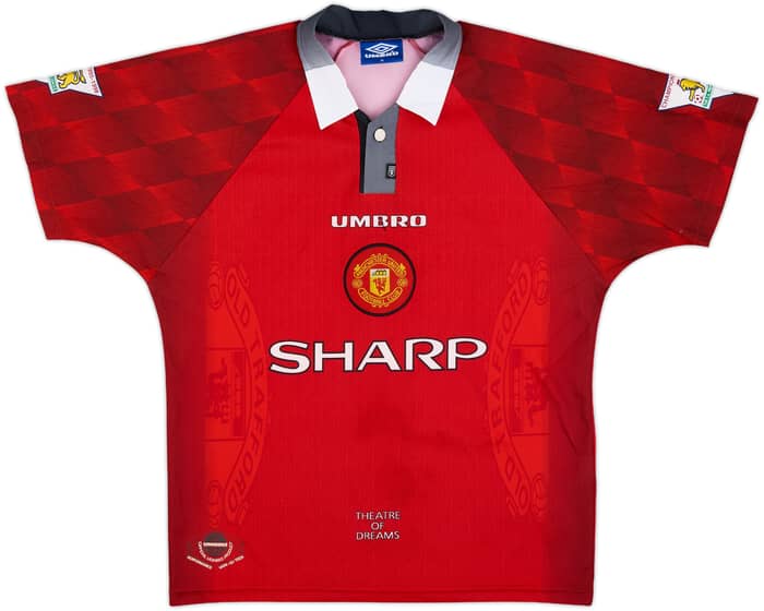 1996-98 Manchester United Home Shirt Beckham #10 - 7/10 - (M)