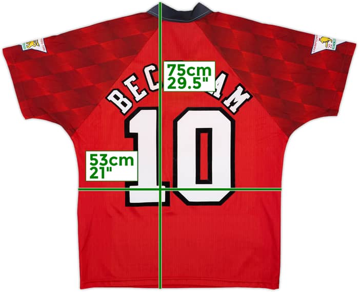 1996-98 Manchester United Home Shirt Beckham #10 - 7/10 - (M)