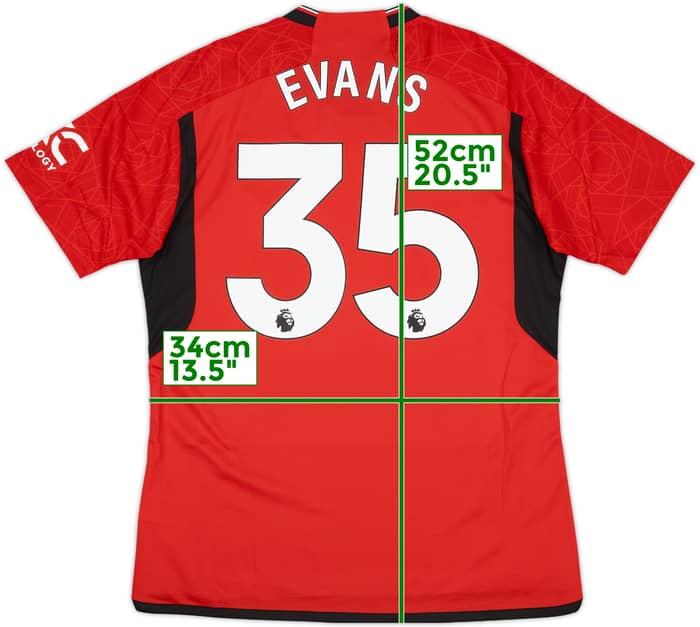 2023-24 Manchester United Home Shirt Evans #35 (L)
