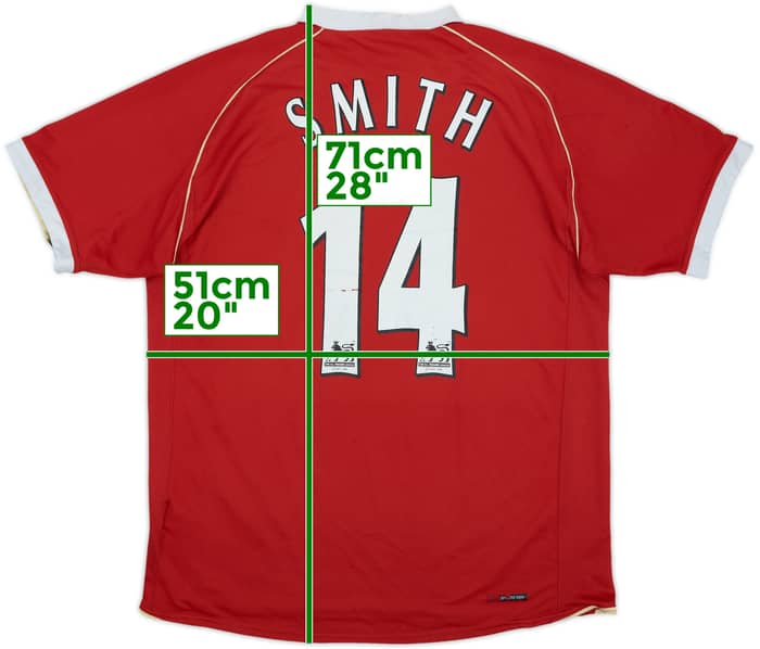 2006-07 Manchester United Home Shirt Smith #14 - 5/10 - (L)