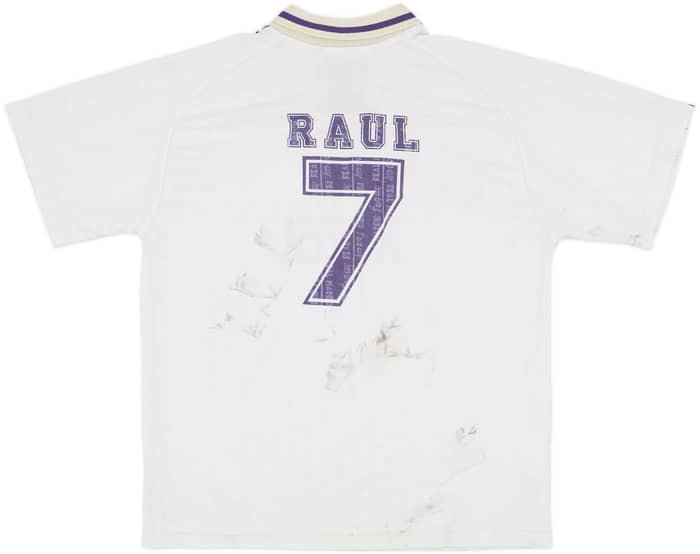 1996-97 Real Madrid Taguy Home Shirt Raul #7 - 4/10 - (XL.Boys)