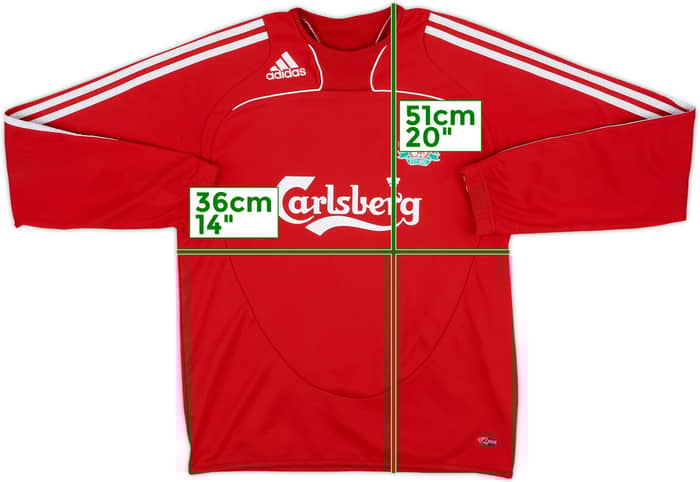 2008-09 Liverpool adidas Sweat Top - 8/10 - (S)
