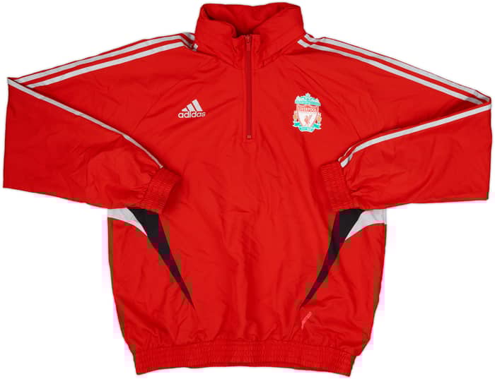2008-09 Liverpool adidas 1/4 Zip Hooded Rain Jacket - 8/10 - (L)