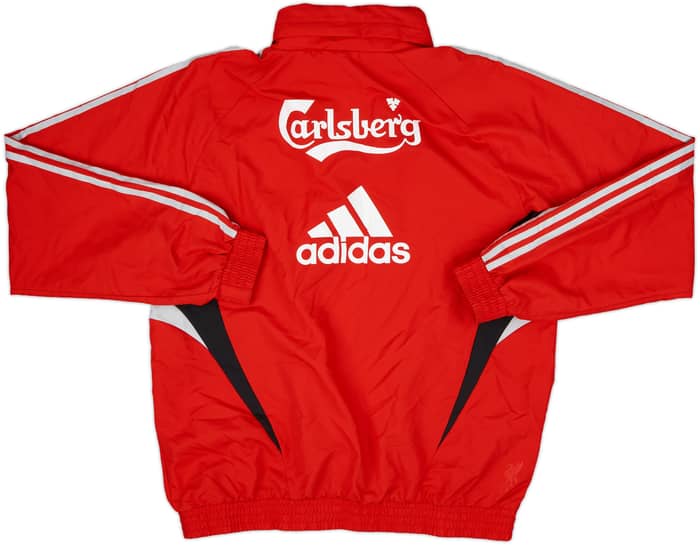 2008-09 Liverpool adidas 1/4 Zip Hooded Rain Jacket - 8/10 - (L)