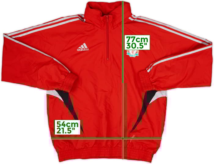 2008-09 Liverpool adidas 1/4 Zip Hooded Rain Jacket - 8/10 - (L)