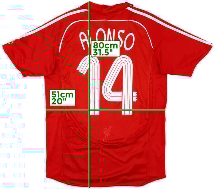 2006-08 Liverpool Home Shirt Alonso #14 - 7/10 - (L)