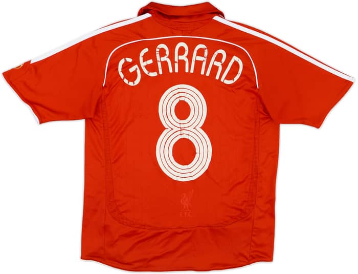 2006-08 Liverpool Home Shirt Gerrard #8 - 6/10 - (L.Boys)