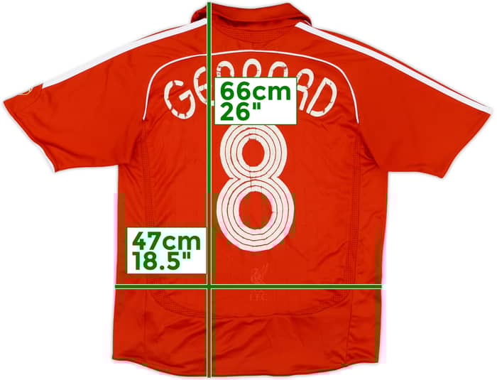 2006-08 Liverpool Home Shirt Gerrard #8 - 6/10 - (L.Boys)