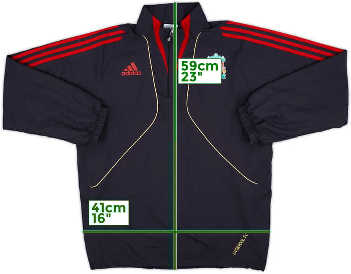 2009-10 Liverpool adidas 1/4 Zip Drill Top - 8/10 - (M)