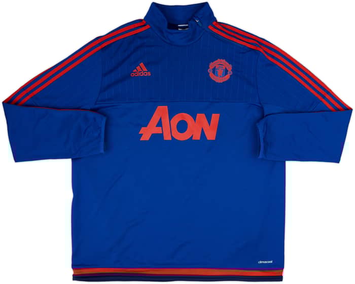 2015-16 Manchester United adidas 1/4 Zip Drill Top - 8/10 - (XL)