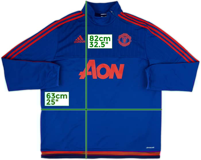 2015-16 Manchester United adidas 1/4 Zip Drill Top - 8/10 - (XL)