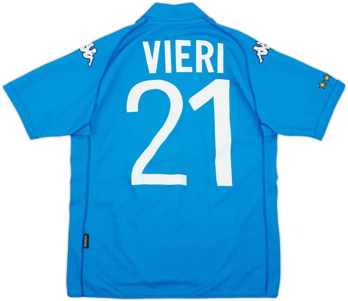 2002 Italy Home Shirt Vieri #21 - 9/10 - (XL.Boys)