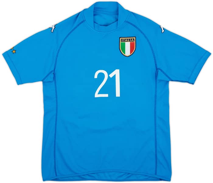 2002 Italy Home Shirt Vieri #21 - 9/10 - (XL.Boys)