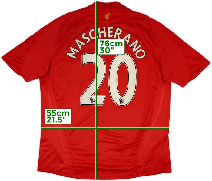 2008-10 Liverpool Home Shirt Mascherano #20 - 5/10 - (XXL)