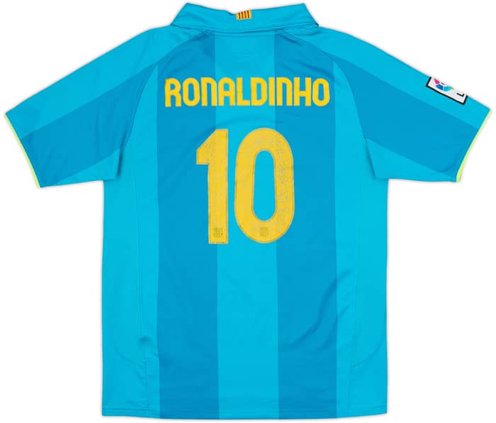 2007-09 Barcelona Away Shirt Ronaldinho #10 - 5/10 - (XL.Boys)