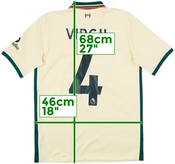 2021-22 Liverpool Away Shirt Virgil #4 - 8/10 - (XL.Boys)