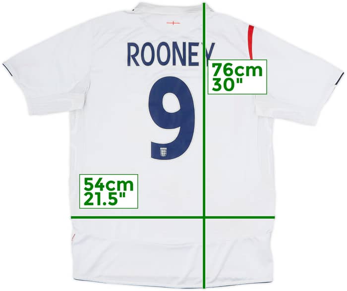 2005-07 England Home Shirt Rooney #9 - 5/10 - (M)
