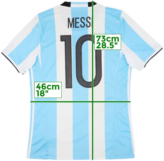 2016-17 Argentina Home Shirt Messi #10 - 7/10 - (M)