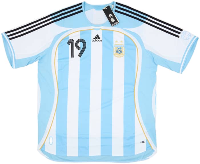 2006 Argentina adidas Reissue Home Shirt Messi #19 (XL)