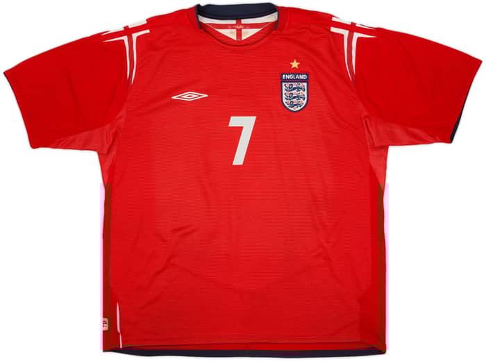 2004-06 England Away Shirt Beckham #7 - 5/10 - (XXL)