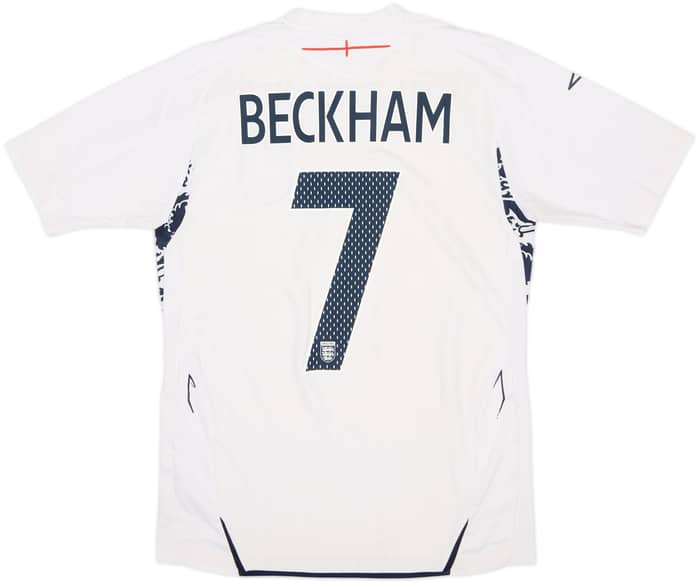 2007-09 England Home Shirt Beckham #7 - 6/10 - (S)