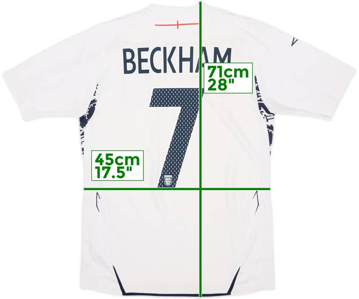 2007-09 England Home Shirt Beckham #7 - 6/10 - (S)