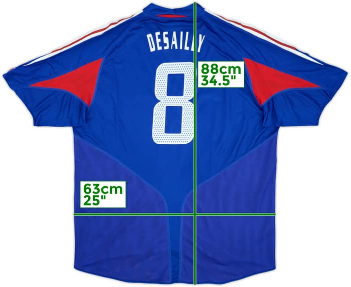 2004-06 France Home Shirt Desailly #8 - 9/10 - (XL)