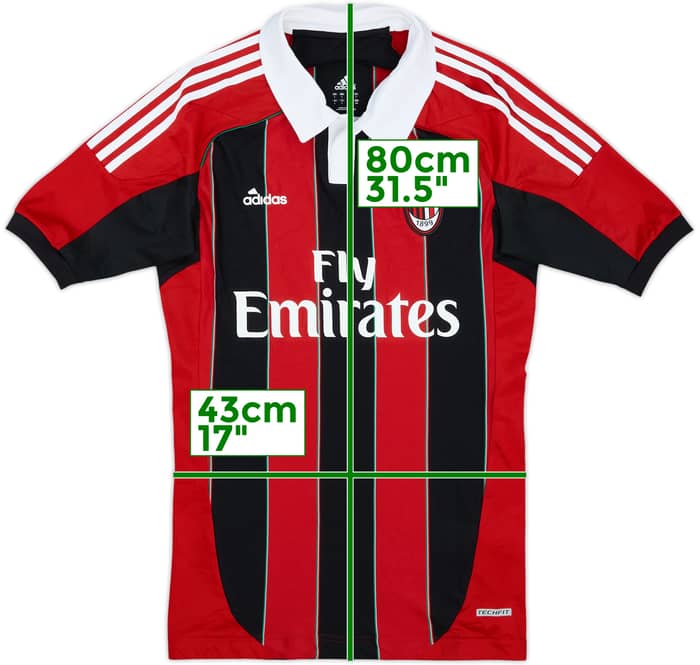 2012-13 AC Milan TechFit Player Issue Home Shirt - 4/10 - (L)