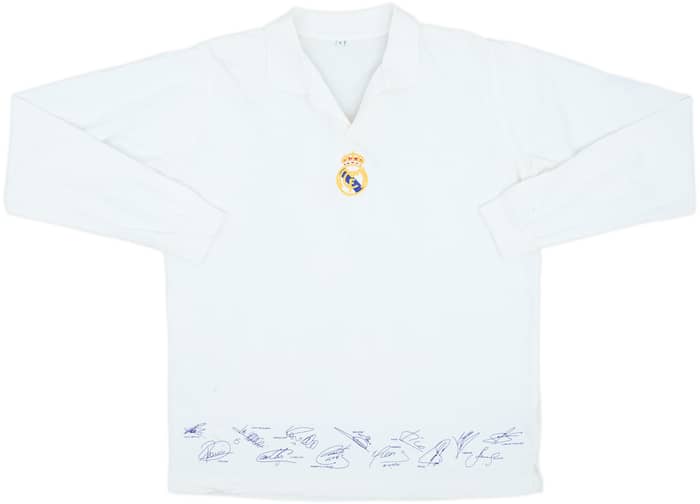 2002-03 Real Madrid 'Signed' Cotton L/S Shirt - 7/10 - (L)