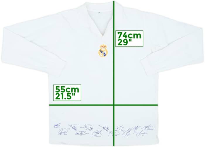 2002-03 Real Madrid 'Signed' Cotton L/S Shirt - 7/10 - (L)