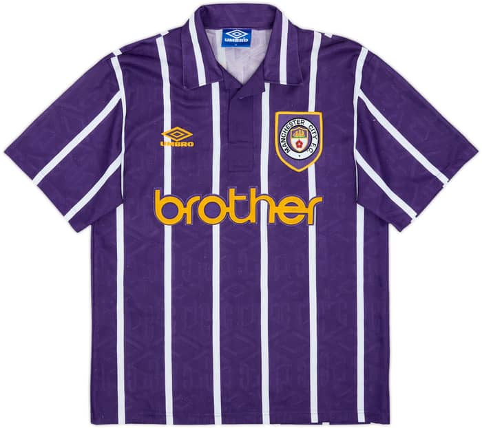 1993-94 Manchester City Away Shirt Quinn #9 - 7/10 - (M)