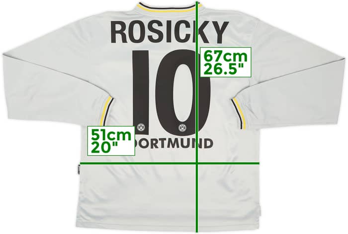 2000-01 Borussia Dortmund Away L/S Shirt Rosicky #10 - 6/10 - (XL.Boys)