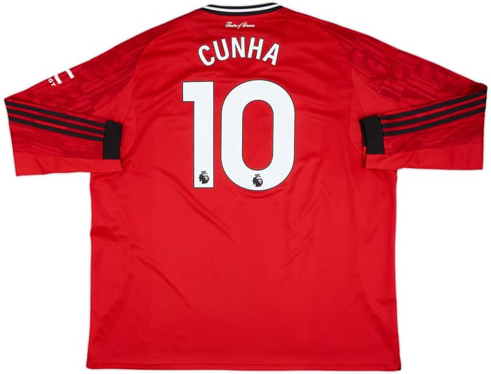 2025-26 Manchester United Home L/S Shirt Cunha #10 - 10/10 - (3XL)