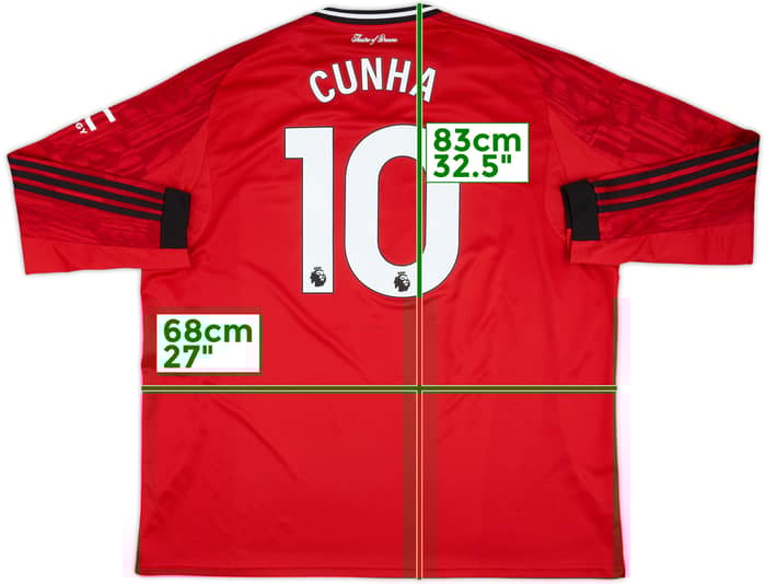 2025-26 Manchester United Home L/S Shirt Cunha #10 - 10/10 - (3XL)