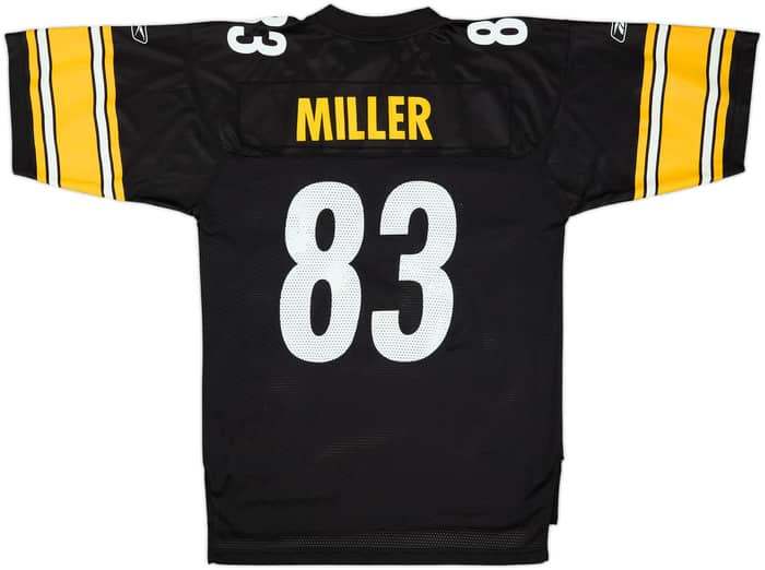 2005-06 Pittsburgh Steelers Miller #83 Reebok On Field Home Jersey - 9/10 - (M)