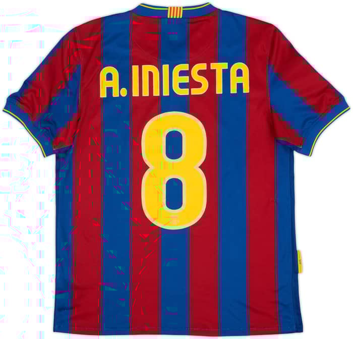 2009-10 Barcelona Home Shirt A.Iniesta #8 - 7/10 - (S)